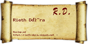 Rieth Dóra névjegykártya